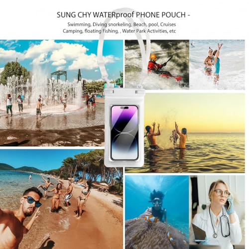 IPX8, 7.4Waterproof Phone Pouch, Universal Fit(iPhone 16 15 14 13 Plus Pro, 12 11 Pro XR X 8 7 6S Plus SE, Galaxy S25 S24 S23 S20 serries Pixel, Lanyard Included (Sky Blue) 1pack - color: Sky Blue