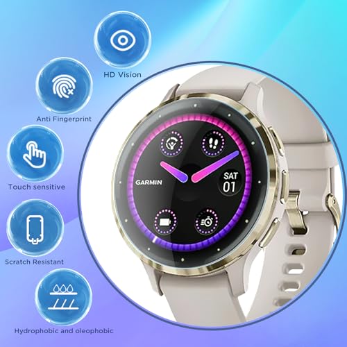 6PCS Compatible for Garmin Venu 3S 41mm Smartwatch Screen Protector Clear，HD Anti-scratch Soft TPU [Not Glass] with Ultra-thin Protector For Venu 3S Protective Film 41mm - size: Garmin venu 3S 41mm