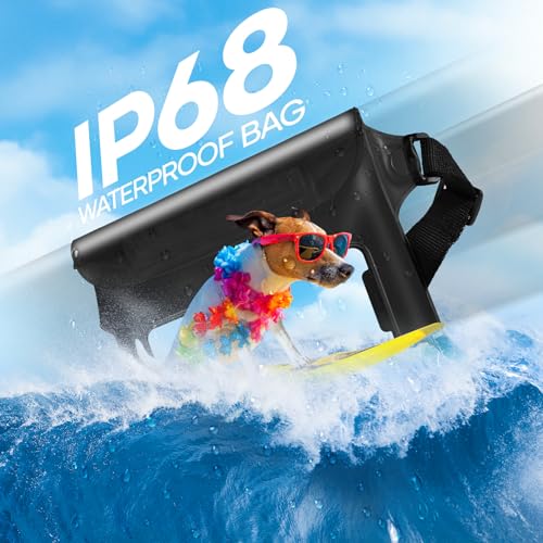 Waterproof Bag Fanny Packs for Women, Floating Beach Bags 2PCS | Floating, ideal for Beach, Boating & Kayaking&Fishing&Diving, Durable Material, Phone & Passport Pouch(black&black) - color: Black&Black