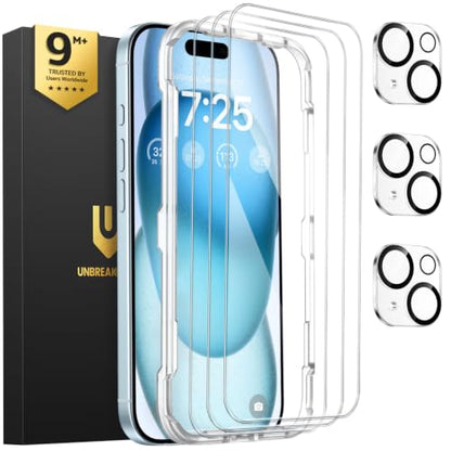 UNBREAKcable iPhone 15 Screen Protector & Camera Lens Protector - size: iPhone 15