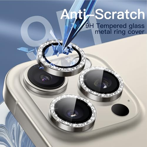 JETech Camera Lens Protector for iPhone 16 Pro/16 Pro Max, Natural Titanium - color: Natural Titanium