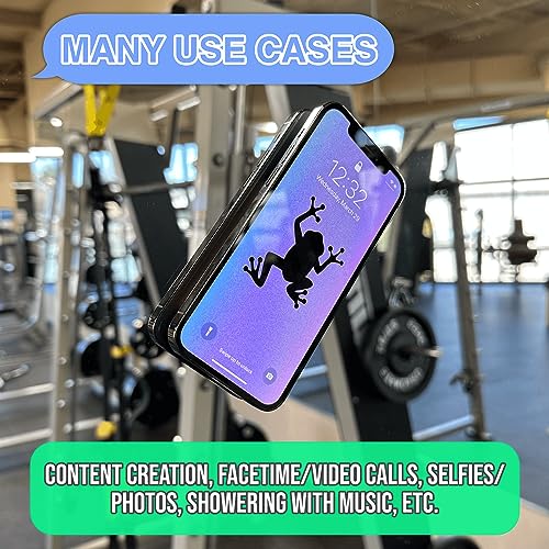 StickyGrippy Suction Phone Card Holder Mount, Phone Wallet, Silicon Adhesive Phone Accessory for iPhone and Android, Hands-Free Mirror Shower Phone Holder, TikTok Videos and Selfies (White) - color: White
