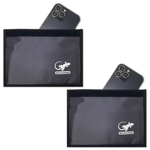 Faraday Bag Anti-Tracking GPS RFID Car Key Signal Blocker Wallet Shielding Pouch Protective Case for Cell Phone Car Key FOB, Data Privacy, Electronic Device Security (2 PACK - POCKET GRAY) - color: 2 PACK - POCKET GRAY