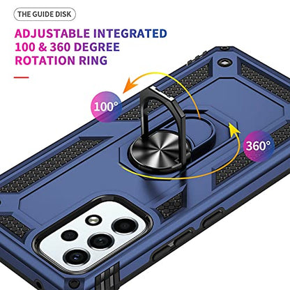 for Samsung A53 5G Case, Galaxy A53 5G Case with HD Screen Protector, [Military Grade 16ft. Drop Tested] Ring Shockproof Protective Phone Case for Samsung Galaxy A53 5G,Blue - color: Samsung Galaxy A53 5G Case Blue
