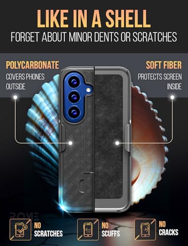 Designed for Samsung Galaxy S26 Case with Belt Clip Holster | Rugged Holster & Protective Phone Case Combo with Anti-Slip Texture - Black - style: Samsung Galaxy S26