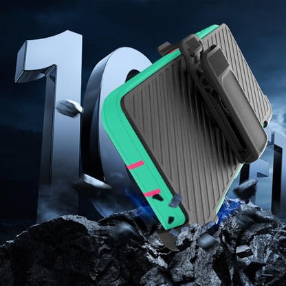 Designed for iPhone 17 Pro Max Case,Green Rose | Compatible with MagSafe,Double protection,Tough Durable,Detachable back clip,Dustproof,No Fading,No Yellowing,Non-Slip - color: Green Rose, size: iPhone 17 Pro Max 6.9”