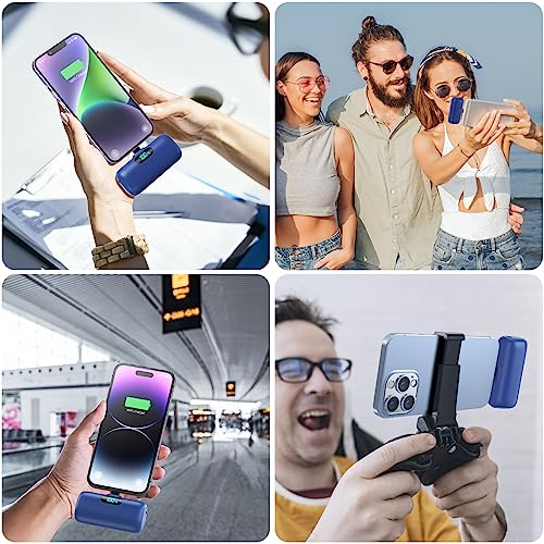 [2 Pack]Small Portable Charger for iPhone14/13,Upgraded 5000mAh PD Fast Charging Power Bank,Mini Portable Phone Charger Compatible with iPhone 14/14 Pro Max/13/13 Pro/12 Pro/11/XR/X/8/7/6-Black+Blue - color: Black+Blue