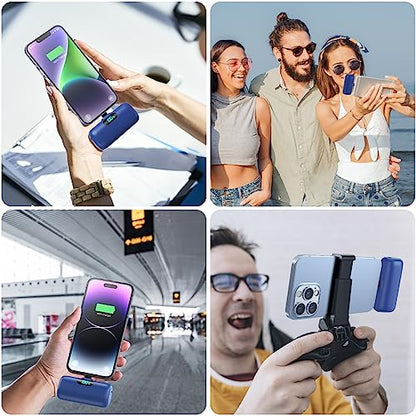 [2 Pack]Small Portable Charger for iPhone14/13,Upgraded 5000mAh PD Fast Charging Power Bank,Mini Portable Phone Charger Compatible with iPhone 14/14 Pro Max/13/13 Pro/12 Pro/11/XR/X/8/7/6-Black+Blue - color: Black+Blue