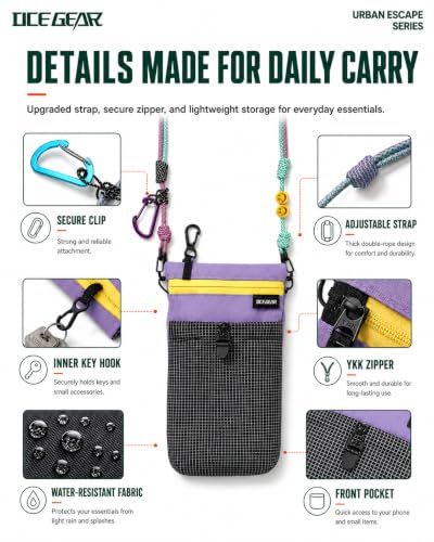 Cell Phone Bag with Strap Lightweight Crossbody Phone Purse with Nylon Lanyard Fits iPhone 12-17 for Travel Casual Walking - color: Purple