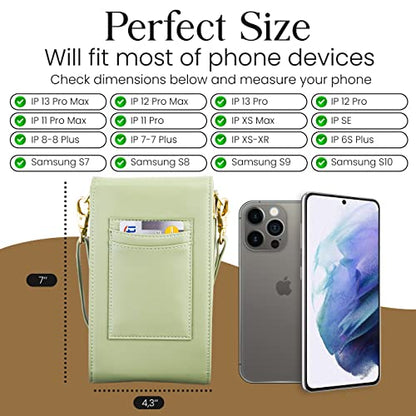 Classico Small Crossbody Phone Purse for Women - Crossbody Bag Wallet for Phone, Cards, Accessories - color: Olive