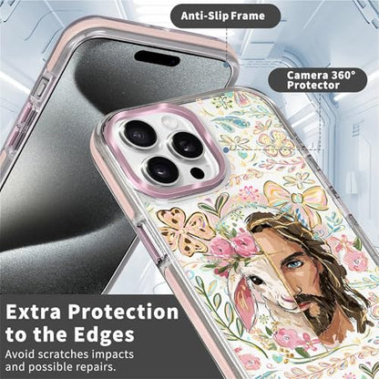 VisEnt Clear Case for iPhone 14 Pro, Magnetic Phone Case, Transparent Slim Cover, Military Grade Protection, Shockproof, Anti-Yellowing, Scratch Resistant, Christian Jesus Lamb - color: Christian Jesus Lamb, size: Iphone 14 Pro