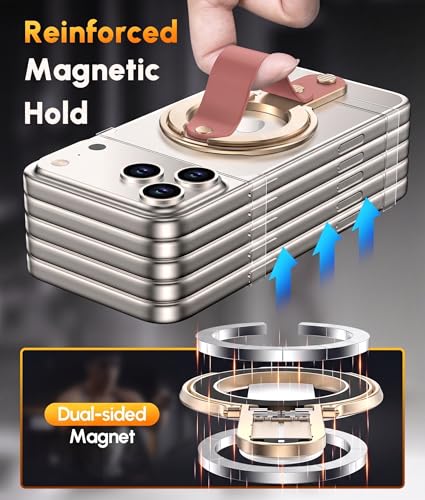 GripMate 2nd Magnetic Phone Ring Holder, Slim MagSafe Finger Loop Grip - color: Amber