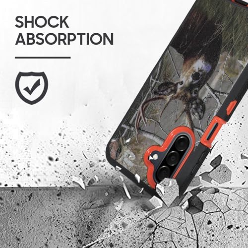 Compatible for Samsung Galaxy A26 5G, Built in Screen Protector, Belt Clip Holster Heavy Duty Defender Case Dustproof Shockproof Protection (Deer) - color: Deer