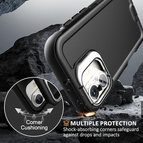 Follaroma Magnetic for iPhone 17 Case with Camera Stand, Black, 6.3" | Built-in Glass Camera Cover,Compatible with MagSafe,Heavy Duty Shockproof Protective,Military-Grade Anti-DropDual Layer Cover - color: Black, size: iPhone 17 6.3''