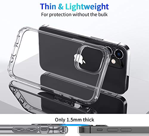 DEERLAMN Clear Case for iPhone 12/iPhone 12 Pro 6.1-Inch, Military Grade Drop Protection Anti-Scratch Transparent Ultra Slim Non-Yellowing Shockproof Protective Phone Cover - size: iPhone 12/12 Pro 6.1-Inch