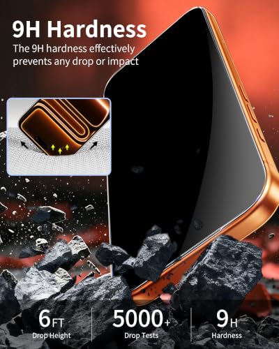 3+2 Pack for iPhone 17 Pro Privacy Screen Protector (6.3 inch) - color: For iphone 17 Pro Black