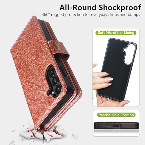 Varikke for Galaxy S26+/Plus Wallet Case Magnetic Detachable, Rose Gold - color: Rose Gold, size: Galaxy S26+/S26 Plus 6.7"