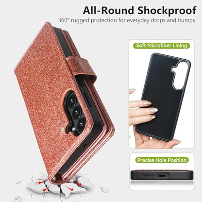 Varikke for Samsung Galaxy S26 Wallet Case Magnetic Detachable, Rose Gold - color: Rose Gold, size: Galaxy S26 6.3"