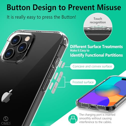 ONES Clear Case for iPhone 15 Pro Max Anti-Yellowing Crystal Clear Case, Military-Grade Shockproof Slim Transparent Phone Cover with Camera Guard - color: HD High Transparency, size: iPhone 15 Pro Max