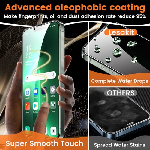 Lesakit 3+3 Pack Privacy Screen Protector for iPhone 13 Pro Max 6.7-Inch with 3 Pack Camera Lens Protector, Anti Spy Tempered Glass Film 9H Hardness Bubble Free Case Friendly - size: iPhone 13 Pro Max