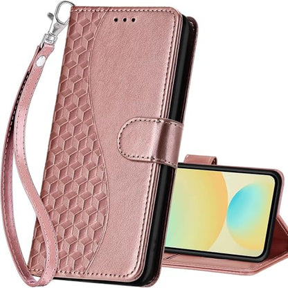 for Samsung Galaxy S24 FE Wallet case, Rose Gold | 3 Card Holders, Kickstand, Shockproof TPU Shell, PU Leather, Magnetic Closure, Protective Flip Folio Cover, Women - color: 5