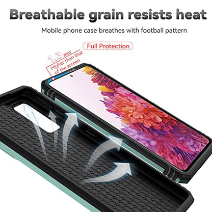 M MAIKEZI Cellular Phone Case for Samsung Galaxy S20 FE 5G, Military-Grade Drop Tested, HD Screen Protector, Magnetic Ring Holder Kickstand, Dark Green - color: Dark Green with camera cover Military-Grade