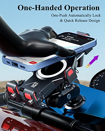 BRCOVAN Metal Anti-Theft Motorcycle Fork Stem Phone Mount Holder