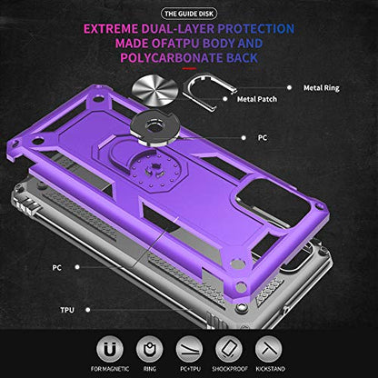 Samsung A71 5G Case, A71 5G Phone Case with Screen Protector, Military Grade Protective Cases with Ring for Samsung Galaxy A71 5G (Purple) - color: Samsung Galaxy A71 5G Case Purple