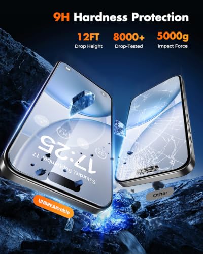 UNBREAKcable iPhone 15 Full-Coverage Screen Protector - 3 Pack | Quick-Install Box, Edge-to-Edge Coverage, 9H Hardness, Ultra HD Clarity, Daily Protection, Smooth Touch - size: iPhone 15