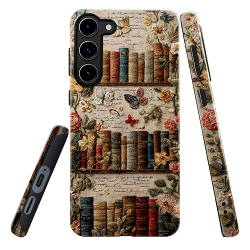 Compatible with Samsung Galaxy S23 Case,Glossy Case All-Round Protection Shockproof Anti-Scratches TPU Cover,Cases for Man Woman-Antique Bookshelf - color: Antique Bookshelf, size: Galaxy S23
