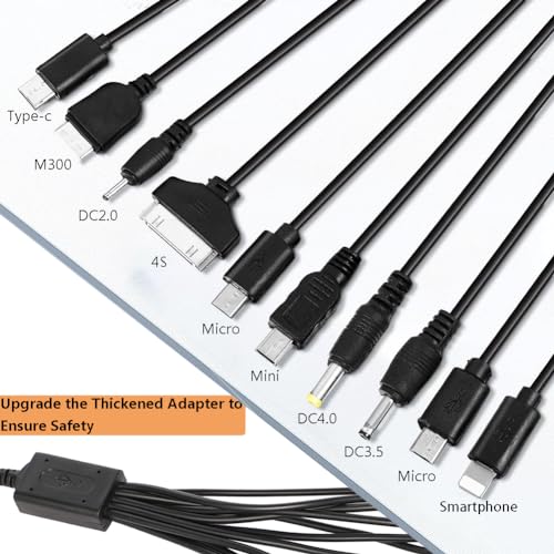 Cutwif 10 in 1 Multi Charging Cable, Universal Multiple Charging Cord Cable with 10 Ports for Cell Phones Speaker MP3 MP4 & More