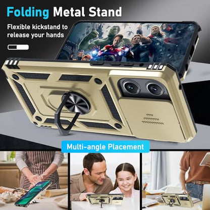 for Moto G Stylus 5G 2026/2025 Case Built in Slide Camera Cover - color: Gold, size: Moto G Stylus 5G 2026/2025