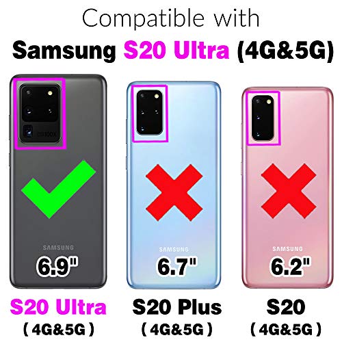 Wallet Case for Samsung Galaxy S20 Ultra 5G with Wrist Strap, Crossbody Shoulder Strap, Leather Stand Cell Phone Cover with 9+ Card Slots for S20ultra 20S S 20 A20 S2O 20ultra G5 Women White | Wrist/Shoulder Strap, Purse, PU Leather, Stand, Cell Phone Cov