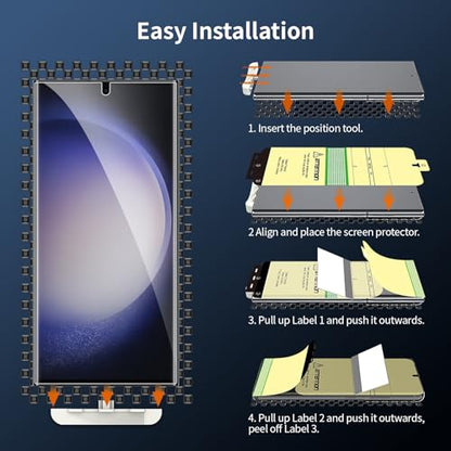 3 Pack Screen Protector for Samsung Galaxy S23 Ultra [Not Glass], Support Fingerprint Flexible TPU Film, Touch Sensitive, Anti-Scratch, Full Coverage - size: Samsung Galaxy S23 Ultra