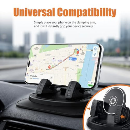 2026 Upgraded Car Phone Holder 360 Degree Rotation,Adjustable Cell Phone Car Mount for Phones Securing,Universal Anti-Slip Cars Dash Phones Holder for Most Cellphones - color: Upgraded Black