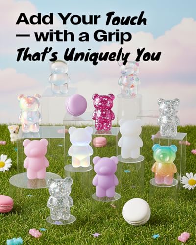 On The Grip 3D Gummy Bear Style Expandable Collapsible Mobile Phone Grip Stand Holder for Smartphone Tablet Cell Phone Accessory (Rainbow)