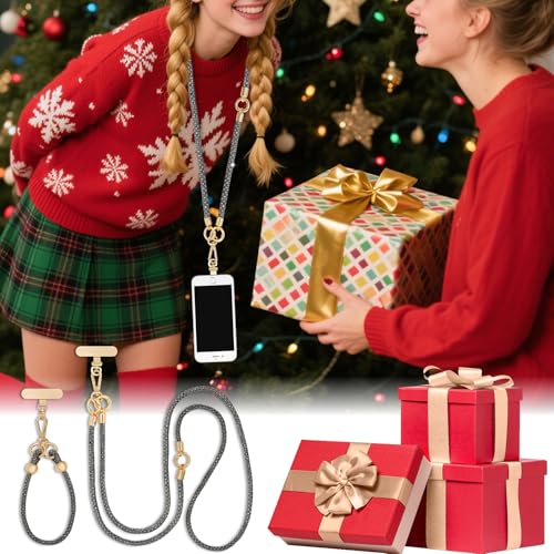 ABJFJE Crystal Phone Lanyard Crossbody & Wrist Strap Phone Strap Crossbody & Wrist Lanyard Anti Theft Phone Strap for Women - color: Grey