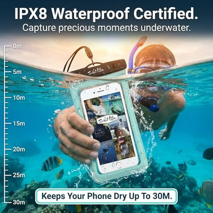 Salt Life Waterproof Phone Bag Sleeve – IPX8 100% Waterproof Protection, Universal Phone Pouch with Touchscreen Clear Window, Secure Seal Closure & Lanyard for Beach, Pool, Kayak & Travel (Pink) - color: Pink