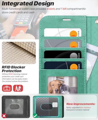 OCASE for iPhone Air Detachable Wallet Case with Card Holder, 2 in 1 PU Leather Flip Folio with RFID Blocking Stand Wrist Strap Shockproof Phone Cover 6.5 Inch 2025, Green - color: Green, size: iPhone Air