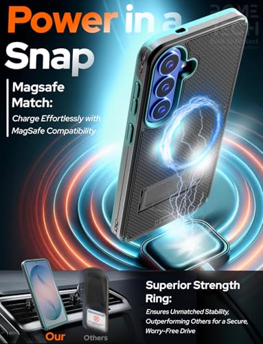Designed for Samsung Galaxy S26 Case with Belt Clip Holster | Rugged Cover with Strong Magnet & Kickstand Heavy Duty Combo - Black & Green - color: Black & Green