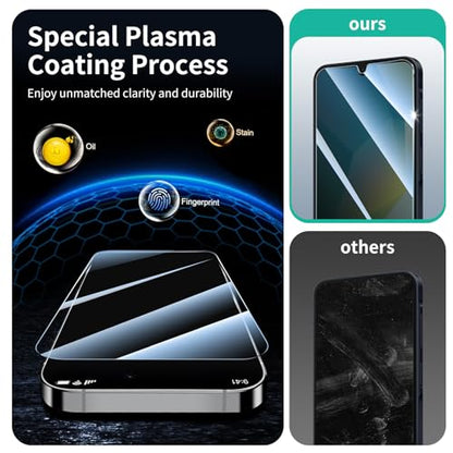 Privacy Screen Protector for Samsung A16/A26/A17, Anti-Spy Tempered Glass, Double Shatterproof 9H Hardness, Private Black Dark Protection, Anti-Scratch Impact Resistant Case-Friendly - 3 Pack - color: A16/A26/A17 Black