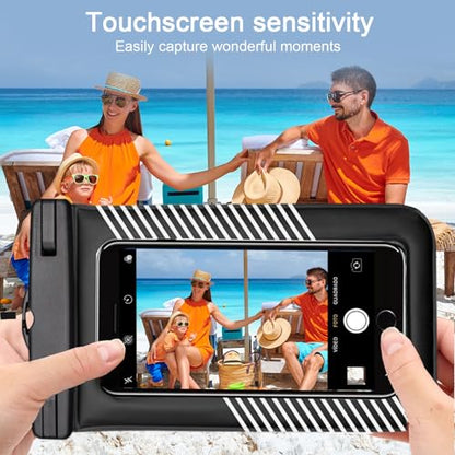 1 Pcs Waterproof Phone Case for Beach Adventures Swimming Outdoor Activities with Touch Screen Adjustable Strap (White) - color: White