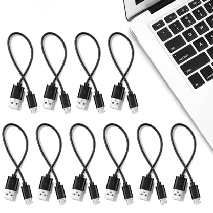 Short USB A to USB C Cable 1ft 10-Pack - USBA to USBC Cable Bulk, 12-Inch