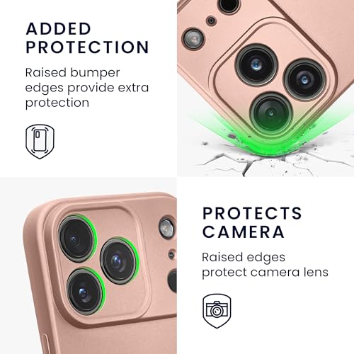 kwmobile Case Compatible with Apple iPhone 17 Pro Case -Soft TPU Back Phone Cover - with Metallic Look - Metallic Rose Gold - color: metallic rose gold, size: iPhone 17 Pro