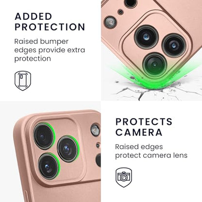 kwmobile Case Compatible with Apple iPhone 17 Pro Case -Soft TPU Back Phone Cover - with Metallic Look - Metallic Rose Gold - color: metallic rose gold, size: iPhone 17 Pro
