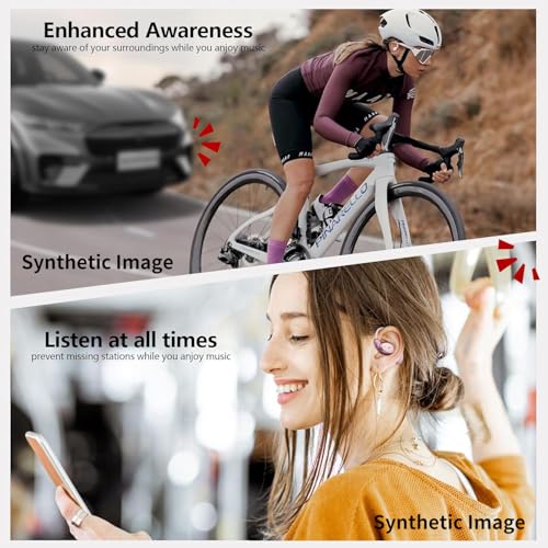 Wireless Open Sports Ear Earbuds 40H Playtime Waterproof For Gym,Running - color: Pink
