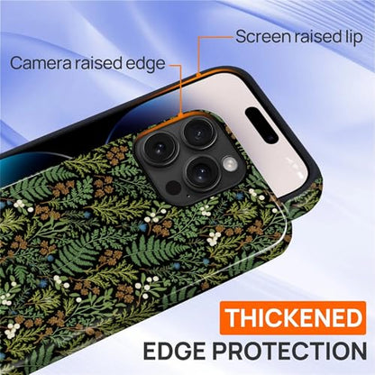 Case for iPhone 14 Pro Max, Shockproof Hybrid Protective Phone Case, Dual-Layer Drop Protection Anti-Scratch, Fern Leaf - color: Fern Leaf, size: iPhone 14 Pro Max