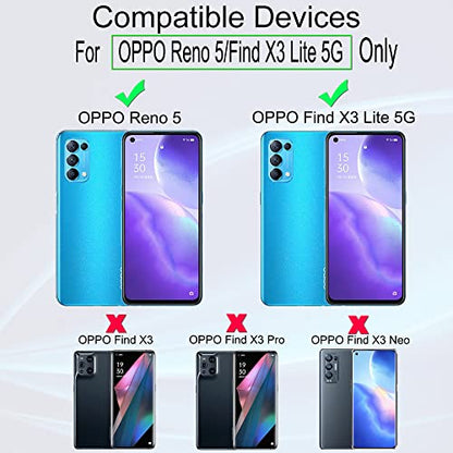 Ibywind for Oppo Reno 5/Find X3 Lite 5G Screen Protector,2 Pack,9H Hardness Tempered Glass and 1Pc Backing Carbon Fiber Film ,with Alignment Frame,Full Coverage,Bubble Free,Fingerprint Unlock,Scratch Resistant - size: Find X3 Lite/Reno 5 5G
