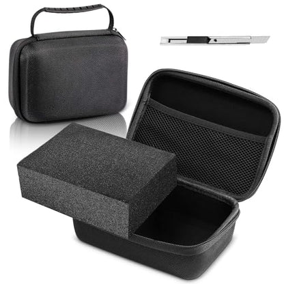Relaxweex Hard Case with Foam, 7.8 X 6.3 X 3.5 Inch, Black | EVA Waterproof Shockproof Case, Customizable Foam for Camera Electronics Instruments, Digital Products, with Knife - color: Black, size: 7.8 x 6.3 x 3.5 inch