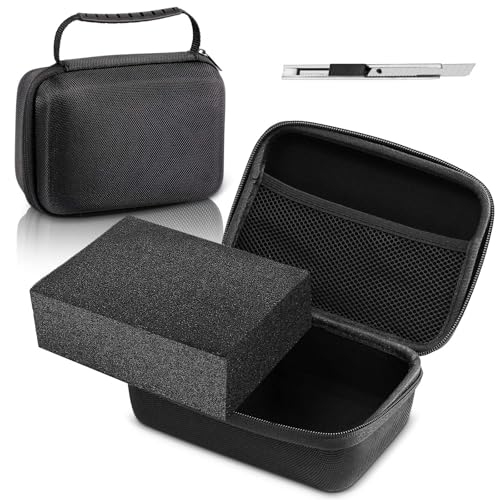Relaxweex Hard Case with Foam, 12.6 X 8.27 X 3.5 Inch, Black | EVA Waterproof Shockproof Case, Customizable Foam for Camera Electronics Instruments, Digital Products, with Knife - color: Black, size: 12.6 x 8.27 x 3.5 Inch